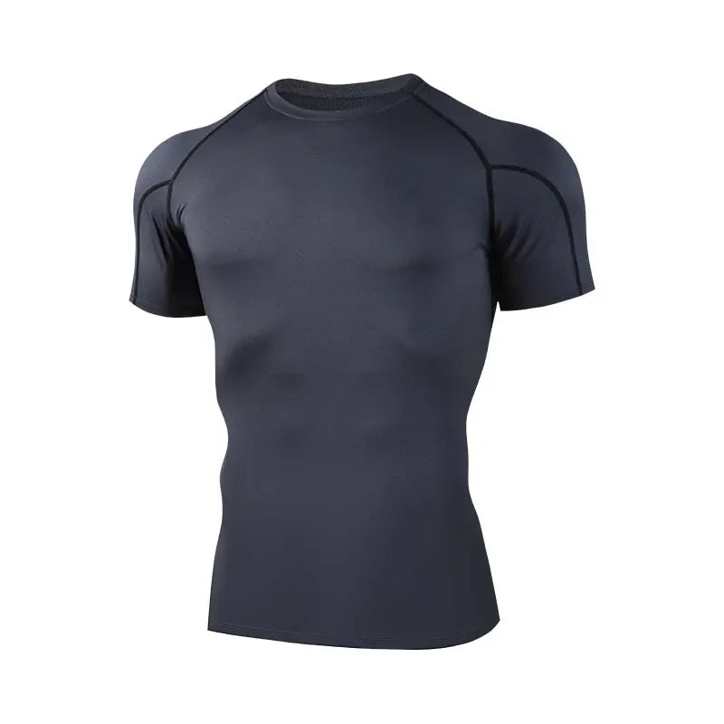 Mens Compression T Shirt Quick Dry Running Gym Workout