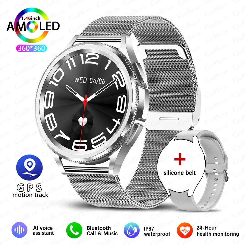 2025 Smart Watch Mens Outdoor Sports AMOLED Waterproof Fitness
